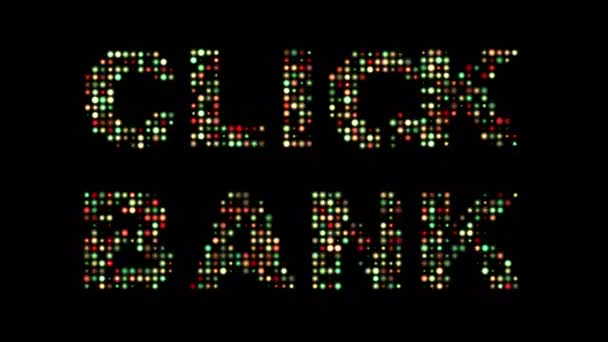 Click Bank Colorful Led Sign — Stock Video