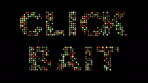 Click Bait Colorful Led Sign — Stock Video