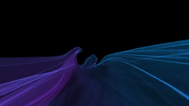 Abstract Digital Wave And Smoke tunnel Flow Background — Stock Video