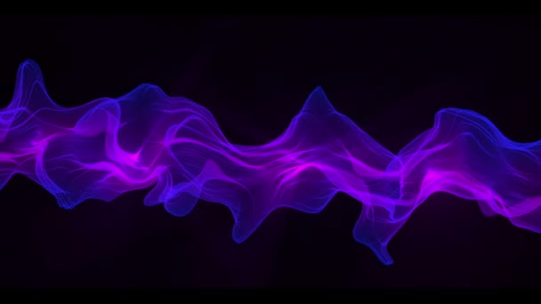 Onda digital abstracta y fondo de flujo de humo — Vídeos de Stock