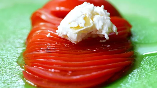 Plasterki Oliwa Nad Pomidor — Zdjęcie stockowe