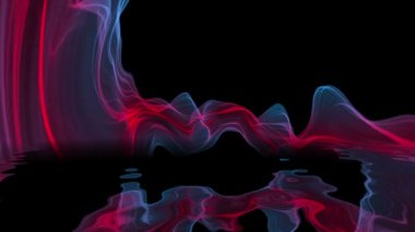 Soyut Dijital dalga ve duman suya yansıtan akış