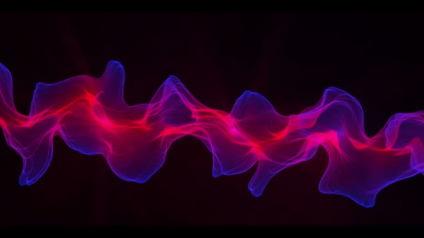 抽象デジタル波と煙流動水の反映 — ストック動画