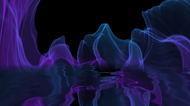 Анотація Цифрова Хвиля Дим Потік Відображення Воді — стокове відео