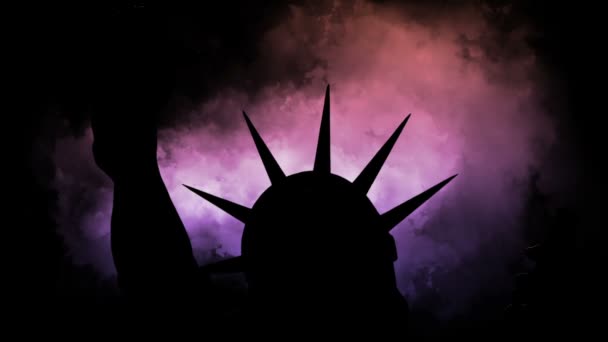 Statua Della Libertà New York Contro Nuvole Del Time Lapse — Video Stock