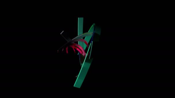 Abstracte geometrische transformatie beweging 3D-elementen — Stockvideo