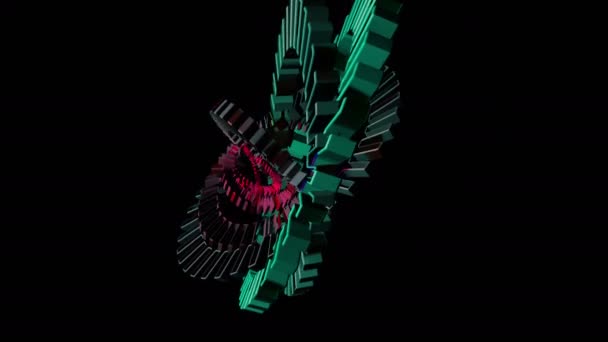 Abstract movimento de transformação geométrica elementos 3d — Vídeo de Stock
