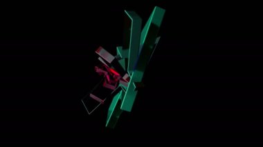 Soyut geometrik dönüşümü hareket 3d elemanları
