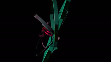 Soyut geometrik dönüşümü hareket 3d elemanları