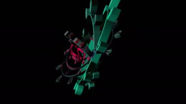 Soyut geometrik dönüşümü hareket 3d elemanları