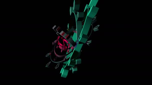Elementos abstractos de transformación geométrica movimiento 3d — Vídeo de stock