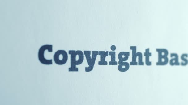Copyright základní text dolly natáčení — Stock video
