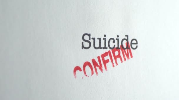 Sebevraždu potvrdit dolly natáčení — Stock video
