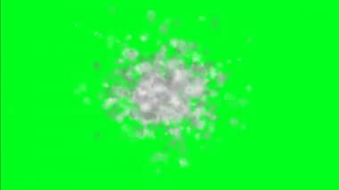 Beyaz duman sis toz yeşil ekran üzerinde