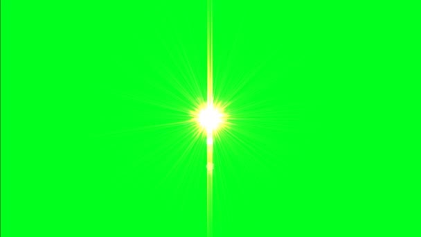 Lente flare Animazione sullo schermo verde. Effetto luce — Video Stock