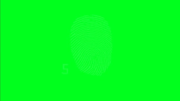 緑色の画面で実行する指紋をスキャンします。 — ストック動画