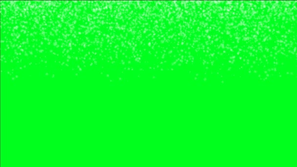 Snöflingor på grön skärm — Stockvideo