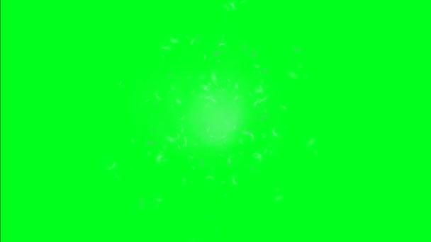 绿色屏幕上的 dandelion 种子和云 — 图库视频影像
