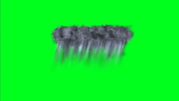Nuage de pluie sombre unique sur un écran vert 