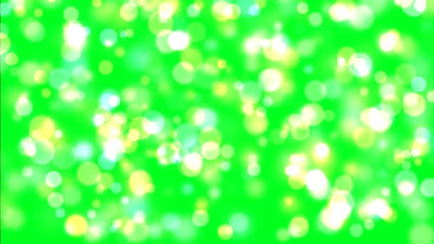 Multi-gekleurde bokeh op groen scherm — Stockvideo