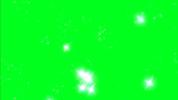 緑色の画面でカラフルな火花 — ストック動画