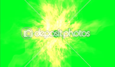 Yangın yanık hareketi Chroma anahtar yeşil ekran üzerinde alevler