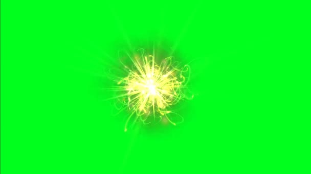 Atomspinnen Mit Kern Und Elektronen Auf Grünem Bildschirm — Stockvideo