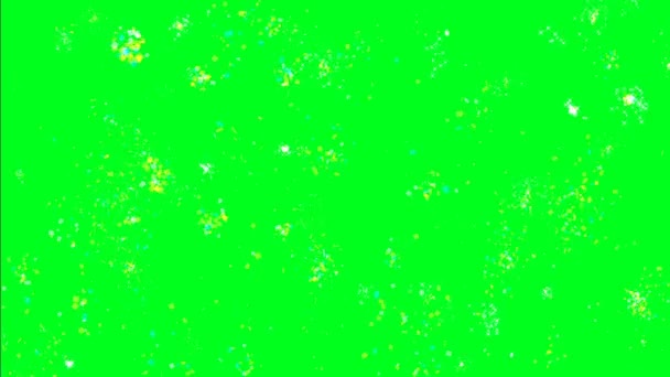 Різнокольорові Confetti Падають Над Зеленим Екраном — стокове відео