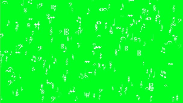 緑色の画面上の音楽ノート — ストック動画