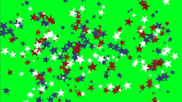 Анимированные звёзды на зелёном экране — стоковое видео