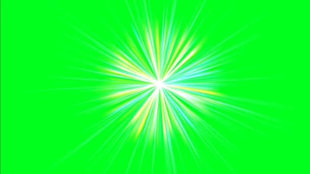 绿色屏幕上的旋转光束 — 图库视频影像