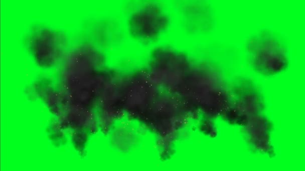 Humo Oscuro Chispas Pantalla Verde — Vídeo de stock