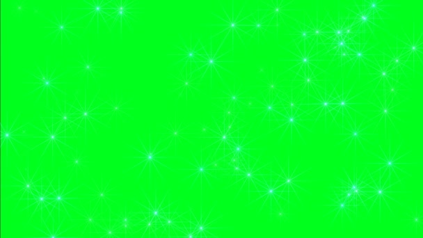 Stelle scintillanti sullo schermo verde — Video Stock