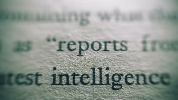 Secret document intelligence report — Stock Video