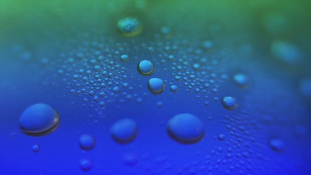 Zbliżenie naturalnych kropli wody na tle szkła — Wideo stockowe