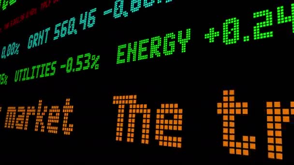 Obchodní válka by mohla ztratit teletizátor na energetické burze — Stock video