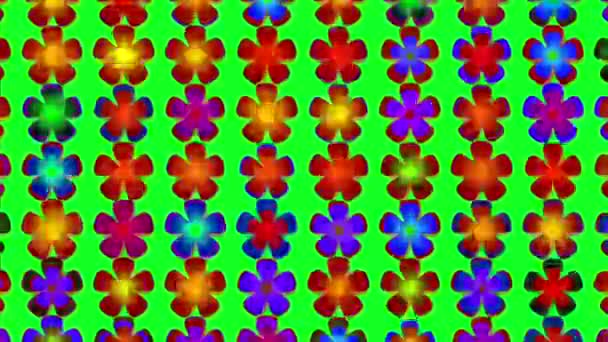 カラフルな回転花のアニメーション — ストック動画