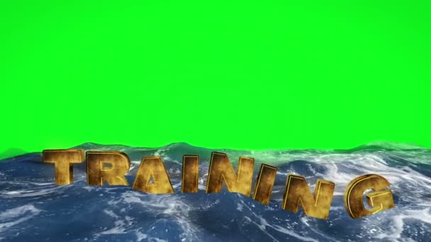 Training schwimmt im Wasser gegen Green Screen — Stockvideo