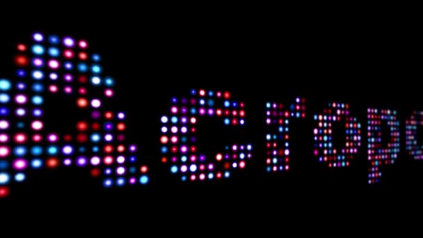 Ακρόπολη πολύχρωμα φώτα LED πάνω από μαύρο — Αρχείο Βίντεο