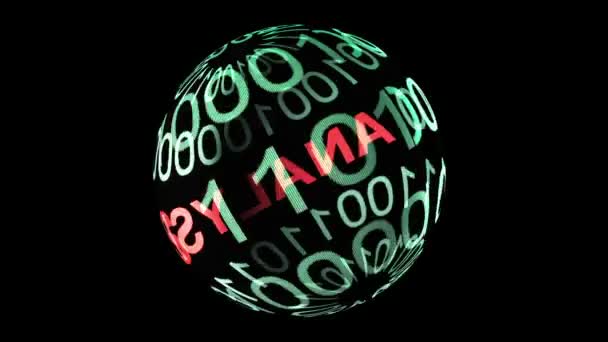 Análisis de datos binarios sobre la esfera de los giros — Vídeos de Stock