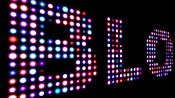 Blog colorful led lights over black — Stock Video