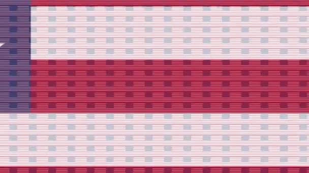 Флаг США на бесконечном зуме — стоковое видео