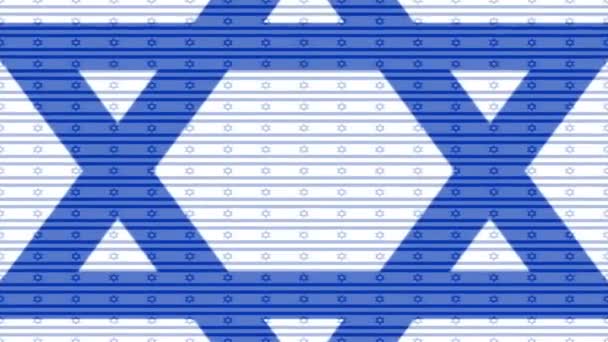Флаг Израиля на бесконечном увеличении — стоковое видео