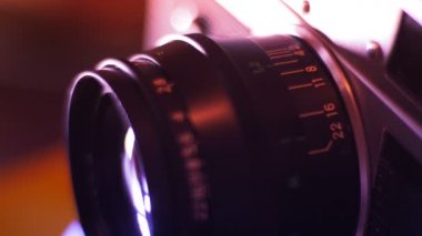 Vintage Film Kamerasının Merceğinin Yakın Çekimi