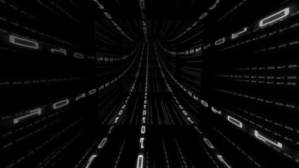 Проезд через туннель двоичных данных — стоковое видео