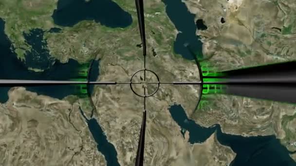 Baghdad on map hitting target — Stock Video