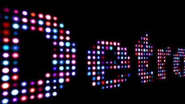 Detroit renkli yazı üzerine siyah