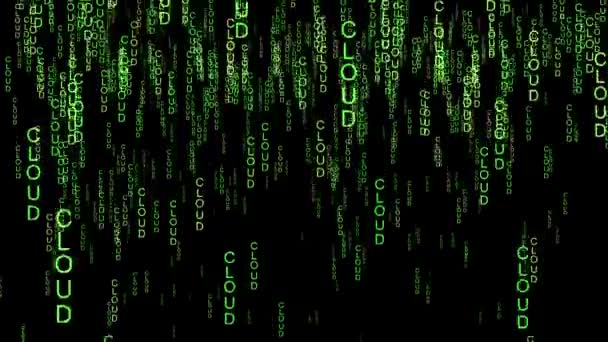 Cloud computing data code matrix stijl — Stockvideo