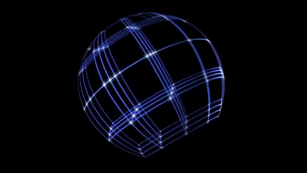 3D Sphere Cyber Space Network Antimation — Stock Video