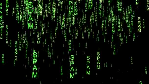 Spam text matrix style concept — Vídeos de Stock